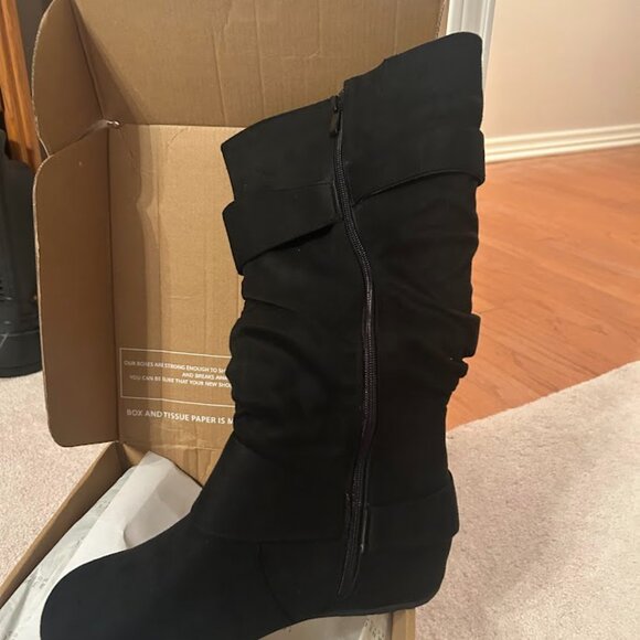 Journee Collection Jester-01 Black Slouch Boots - Size 10 - NIB - Picture 4 of 6